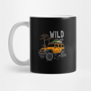 Wild Explorer Jeep - Adventure Orange Jeep Wild Explore for Outdoor enthusiasts Mug